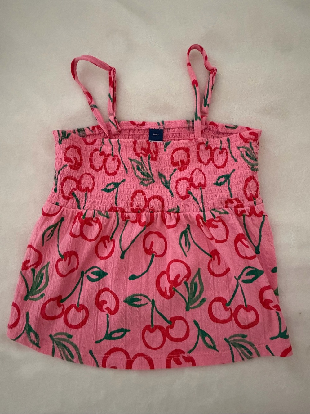 GAP Pink Cherry-Print Smocked Camisole